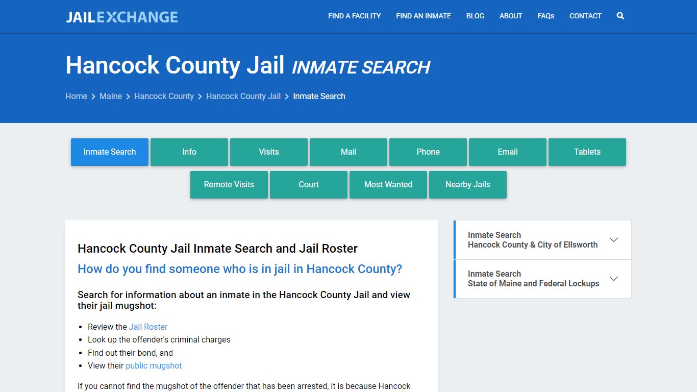 Inmate Search: Roster & Mugshots - Hancock County Jail, ME